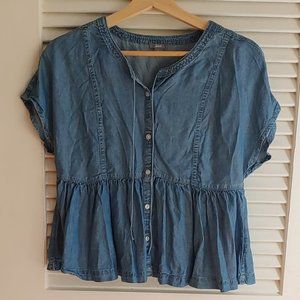Denim Peplum Top